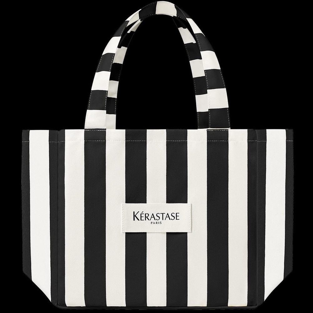 Kerastase Paris Black White Stripe Tote Bag Salon Beauty Travel Shoulder Bag - Picture 5 of 5